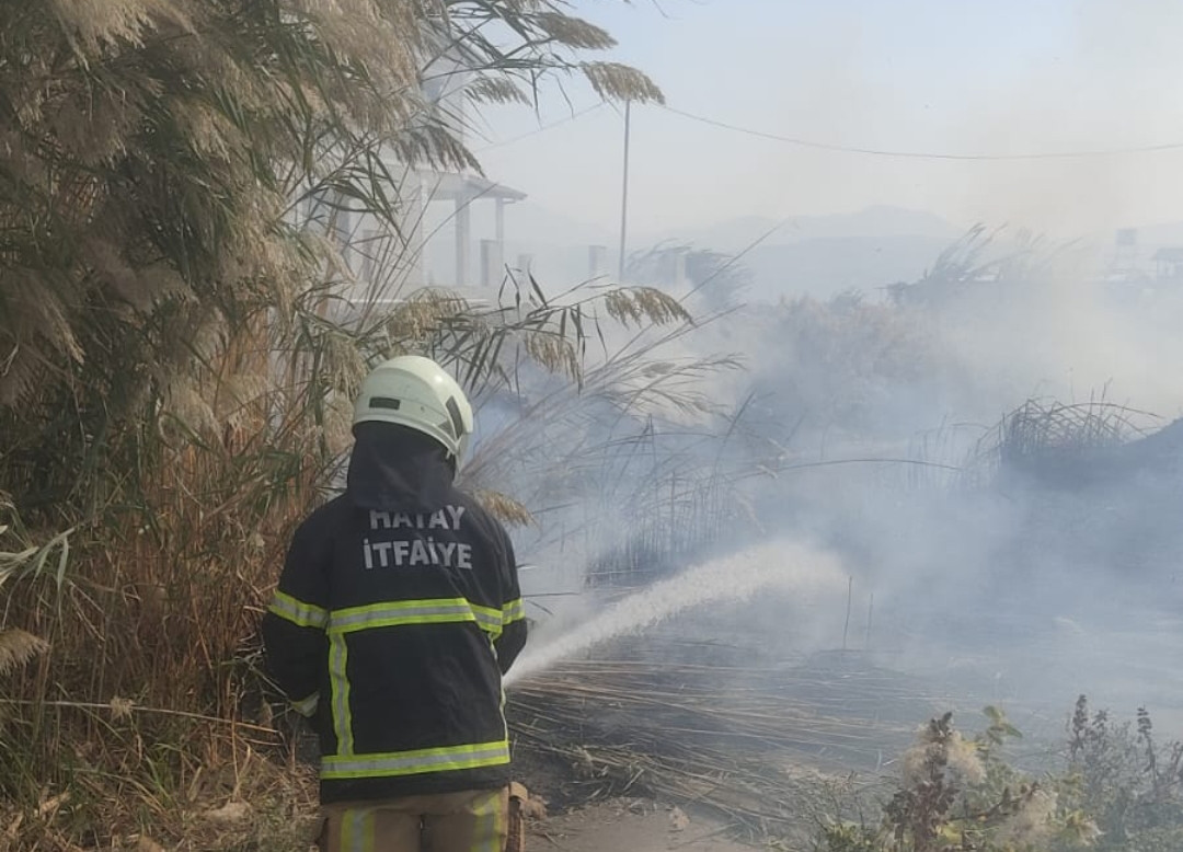 Hatay Samandağ’da Kamışlık Yangını Kontrol Altına Alındı