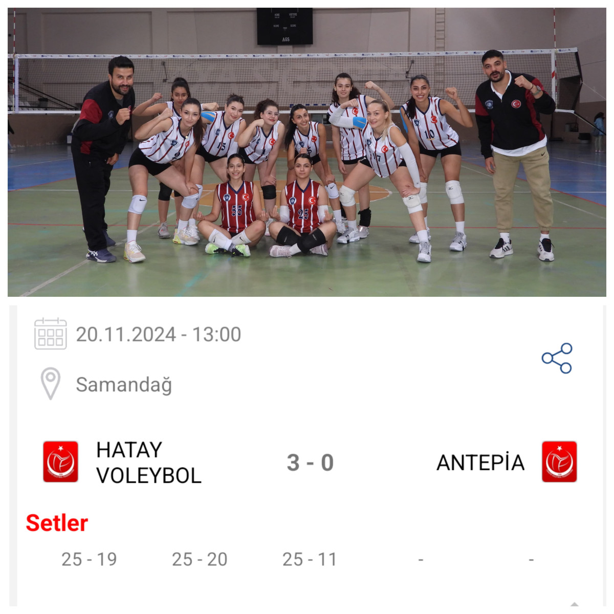 Hatay Voleybol Takımı’ndan Üst Üste 6. Galibiyet