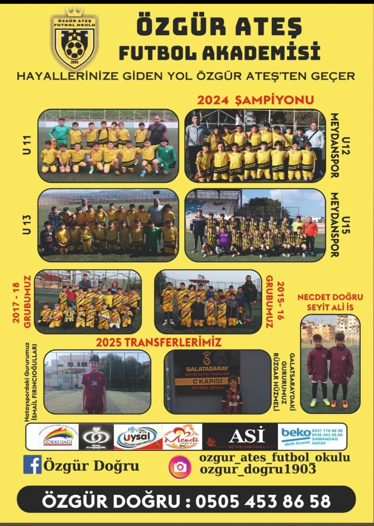 &Ouml;zg&uuml;r Ateş Futbol Okulu 2025 Sezonu Kayıtlarına Başladı!